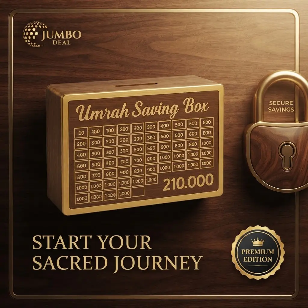 Wooden Umrah Saving Box / Cash Piggy Bank with Target Tracker – Jumbo Deal