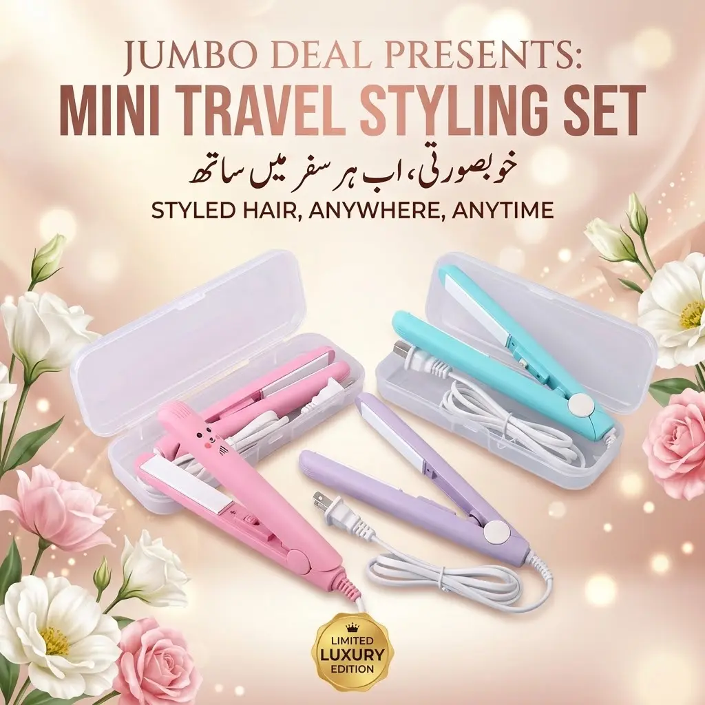 Mini Portable Ceramic Hair Straightener with Storage Box – Jumbo Deal