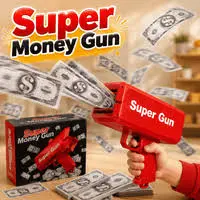 Super Money Gun Cash Dispenser Toy with Play Currency Notes – Jumbo Deal