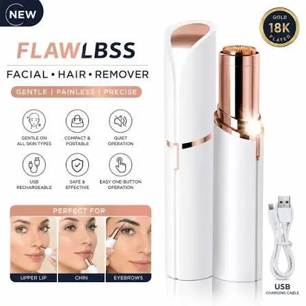 Flawless Facial Hair Remover 18K Gold Plated USB Rechargeable Trimmer – Jumbo Deal