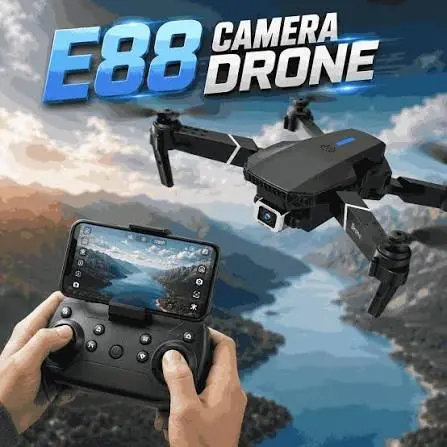 DRONE CAMERA E88 PRO MODEL QUADCOPTER AND WIFI CAMERA APP CONTROLLER CHEAP PRICE