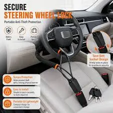Universal Steering Wheel to Seat Belt Lock Anti-Theft Heavy Duty Car Security Cable – Jumbo Deal